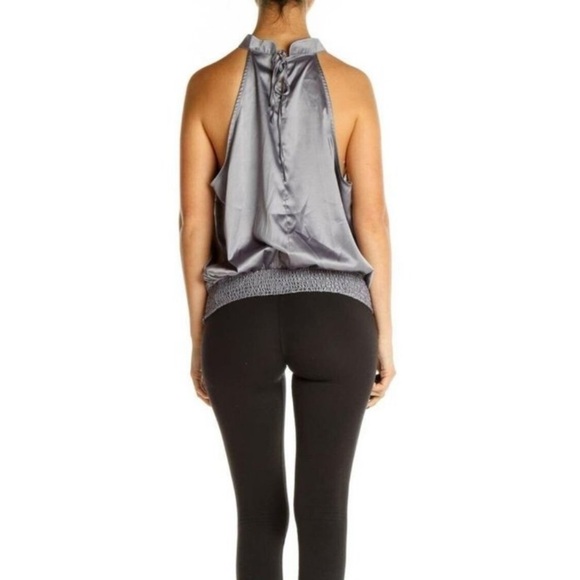 Universal Standard Glossy Halter Top in Gray Satin Size 3XS/2-4 - Picture 3 of 10